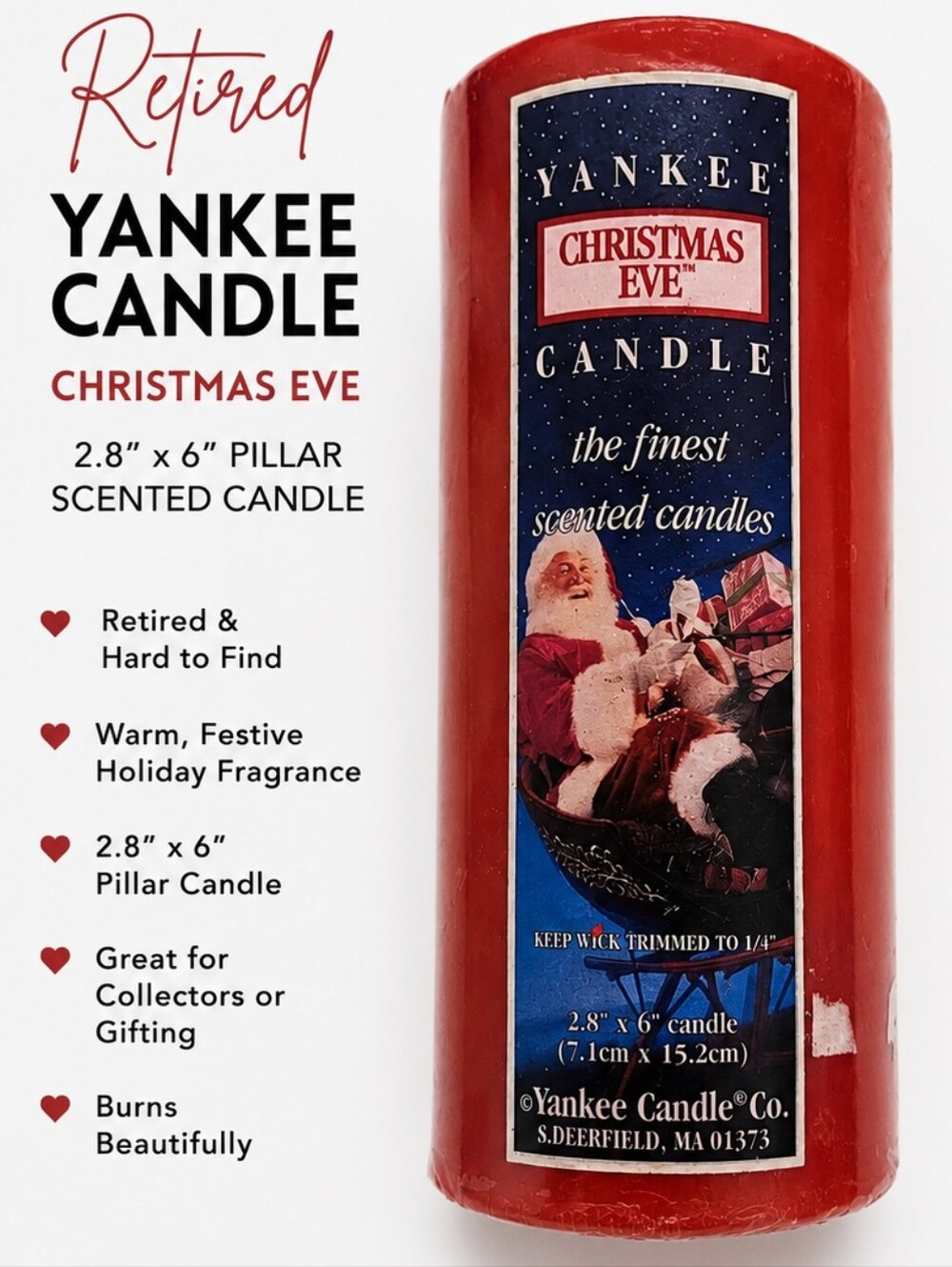 Retired‎ Yankee Candle 2.8x6 Christmas Eve Sealed
